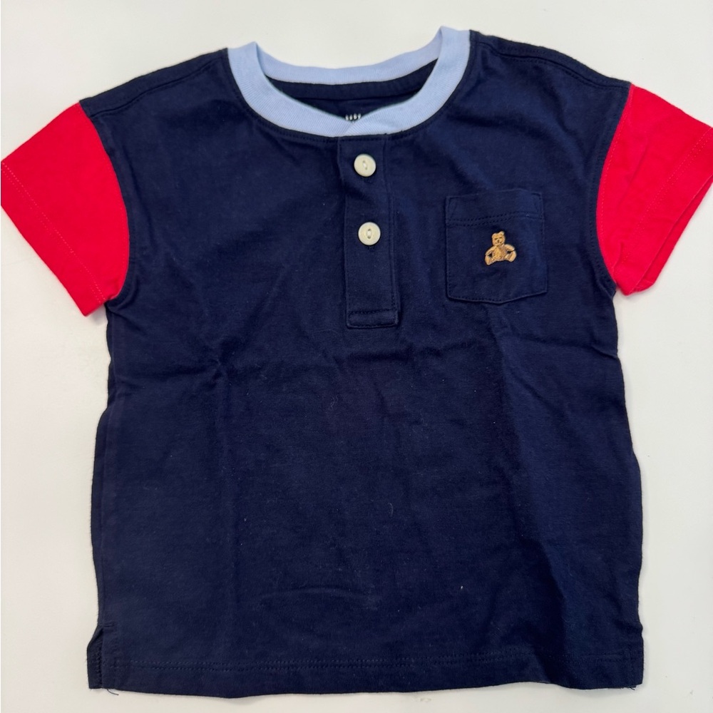 GAP Navy and Red Short Sleeve Kids Tee